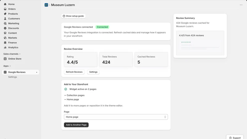 Add Google Reviews ‑ Boltverk