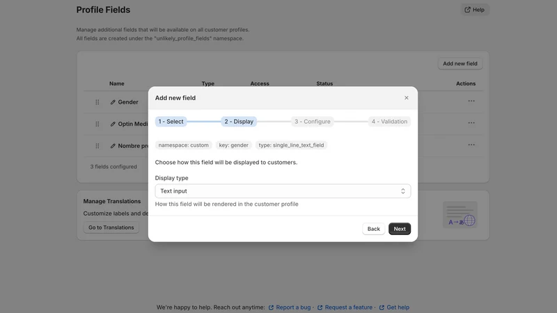 Extended Profile Fields