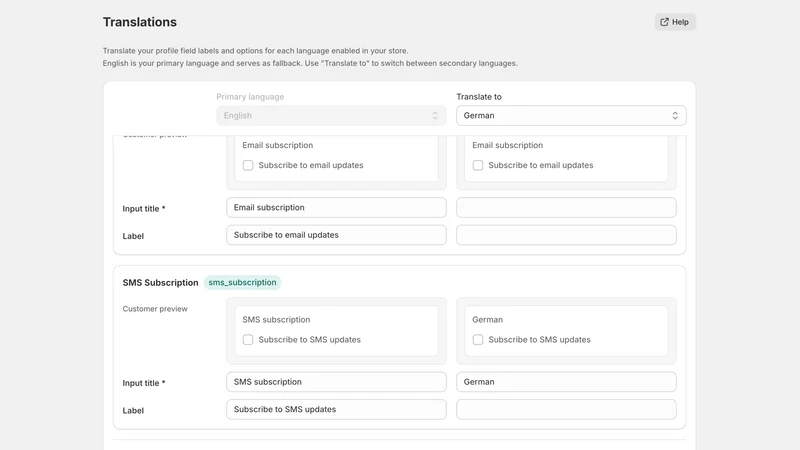 Extended Profile Fields