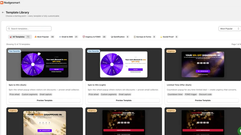 Nudgesmart: Popup, Spin Wheel