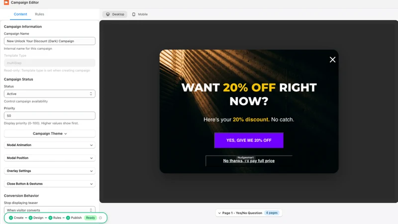 Nudgesmart: Popup, Spin Wheel