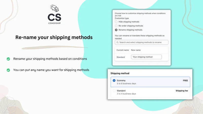 CondiShip: Shipping Rules