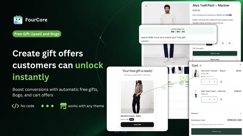 FourCore Free Gift Upsell BOGO