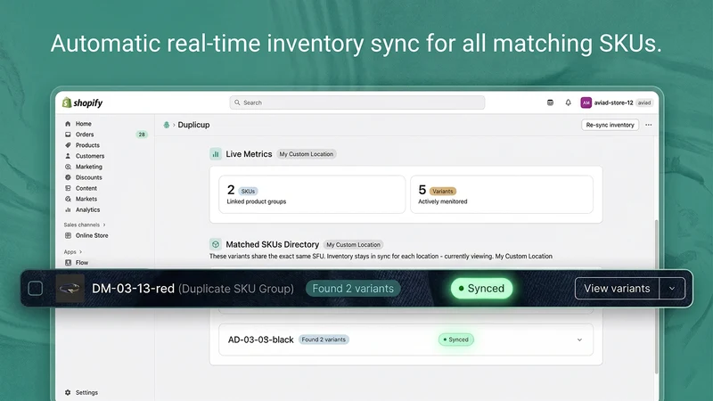 Duplicup ‑ Duplicate SKU Sync
