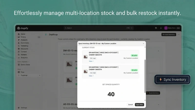 Duplicup ‑ Duplicate SKU Sync