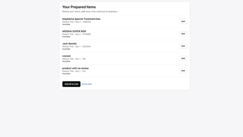 CartPrep: Ready‑to‑Buy Carts