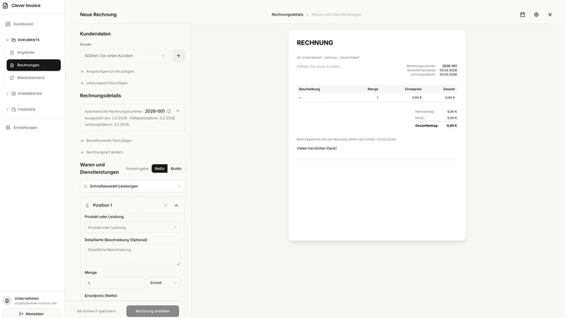 Clever Invoice ‑ E‑Rechnung