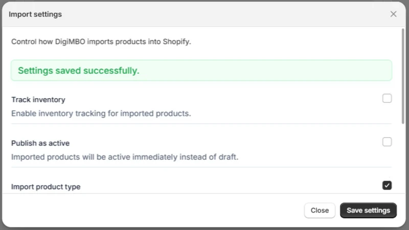 DigiMBO ‑ Product Import