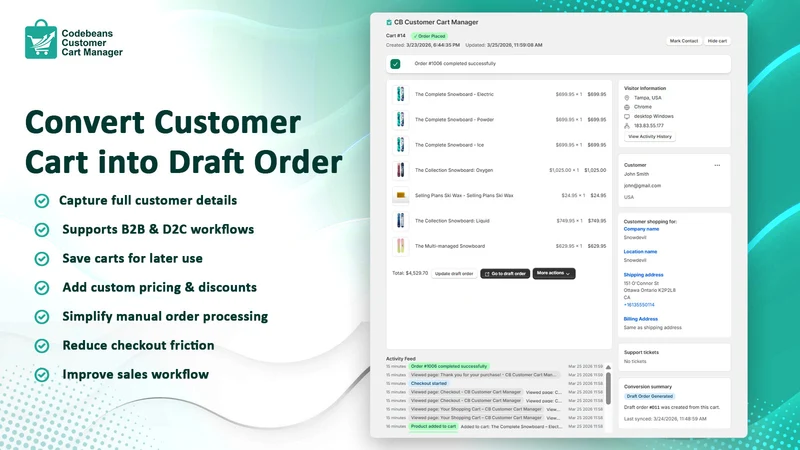 CB Customer Cart Manager