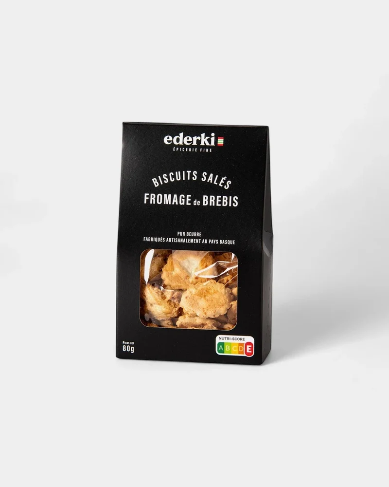Galleta de aperitivo con queso de oveja