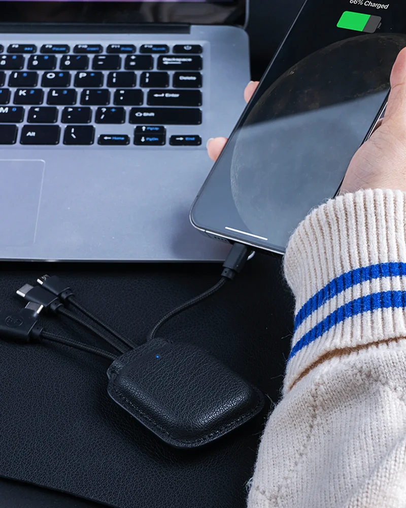 Power bank NFC 3000mAh cuero reciclado para personalizar