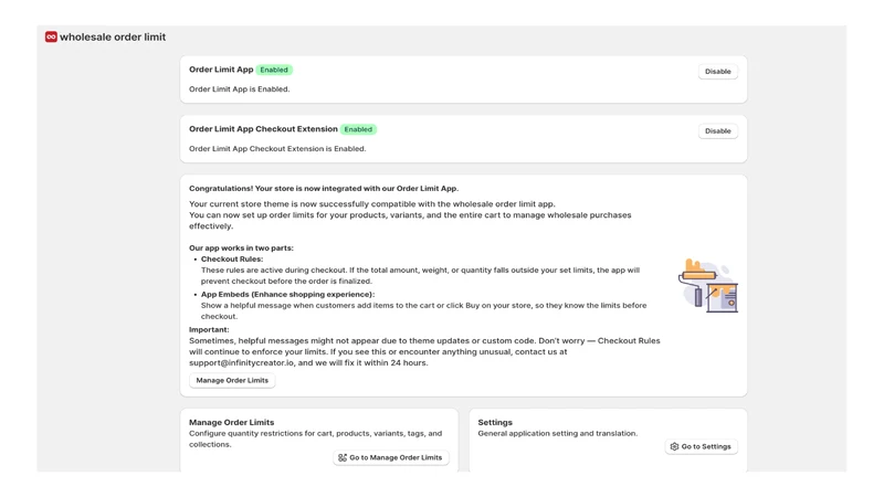 Order Limits & MOQ ‑ WS