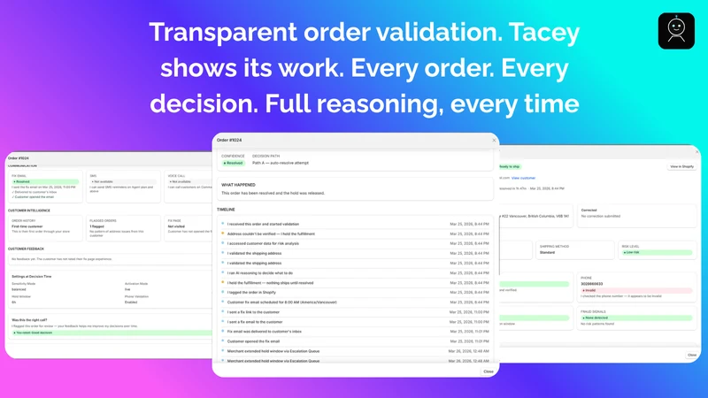 Tacey: Order Editing