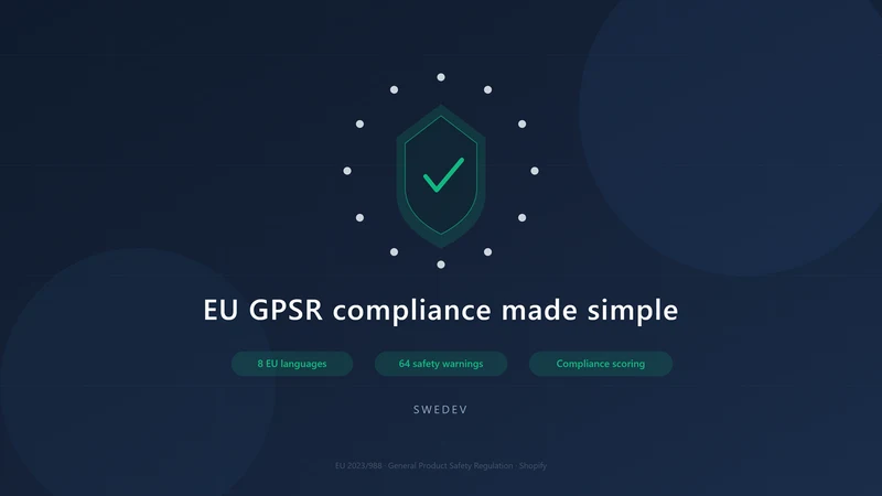 SWEDev GPSR Compliance Hub