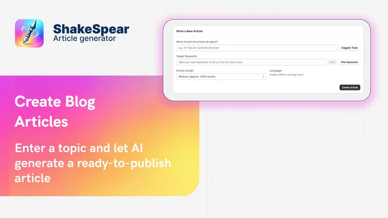ShakeSpear: AI SEO Blog Writer