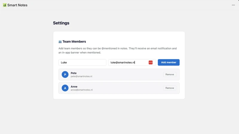 Smart Notes: Team Order Notes