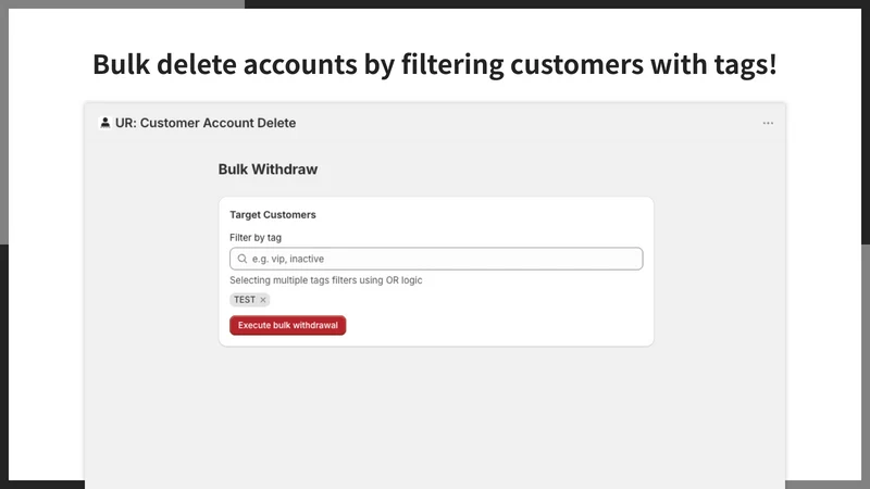 UR: Customer Account Delete