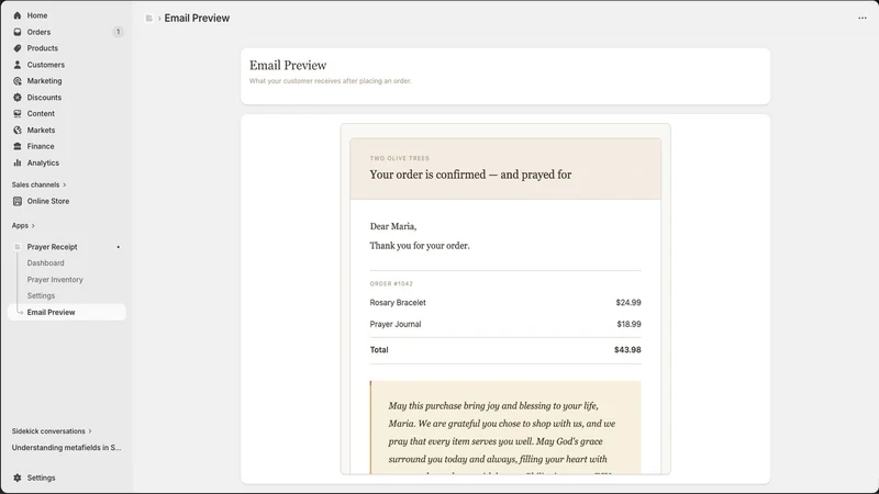 PrayerReceipt