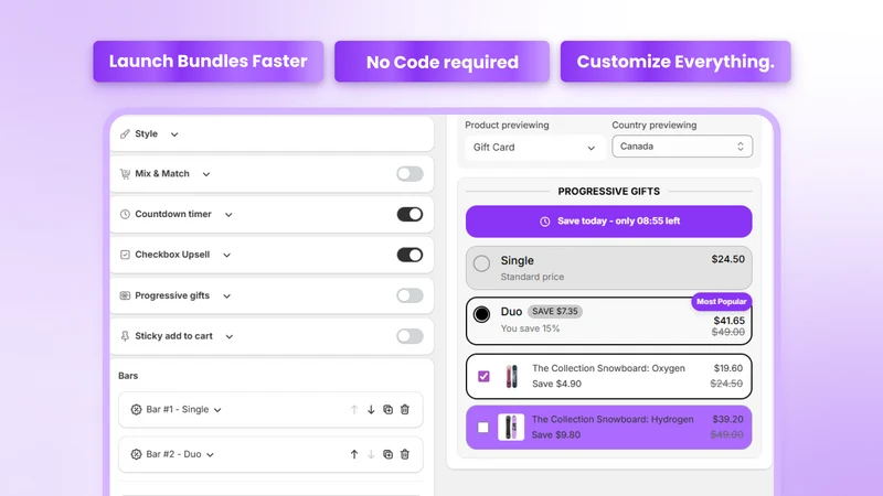 Spark Bundles App & Upsells