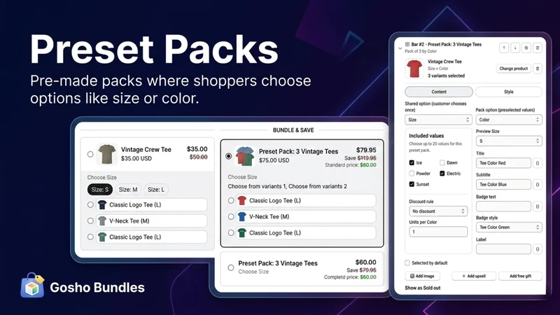 GoSho Bundles & Upsells
