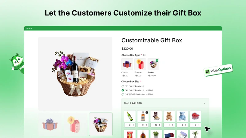 Wow Custom Product Options