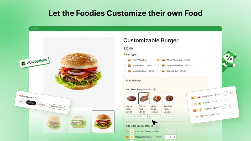 Wow Custom Product Options