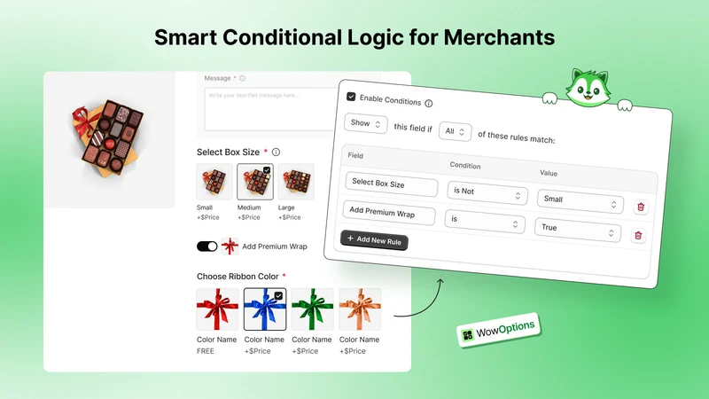 Wow Custom Product Options