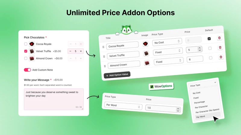 Wow Custom Product Options