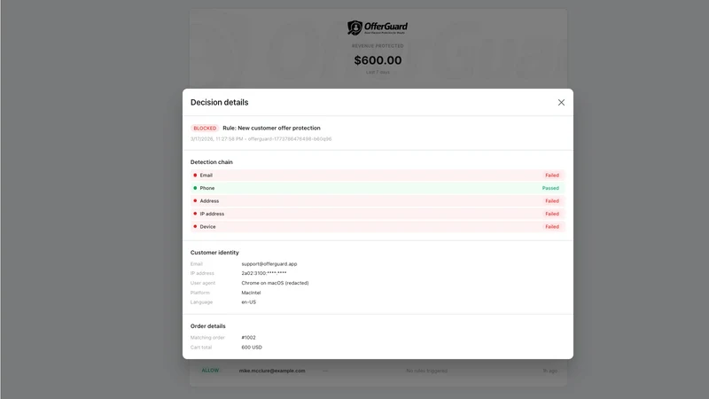 OfferGuard | Real new customer