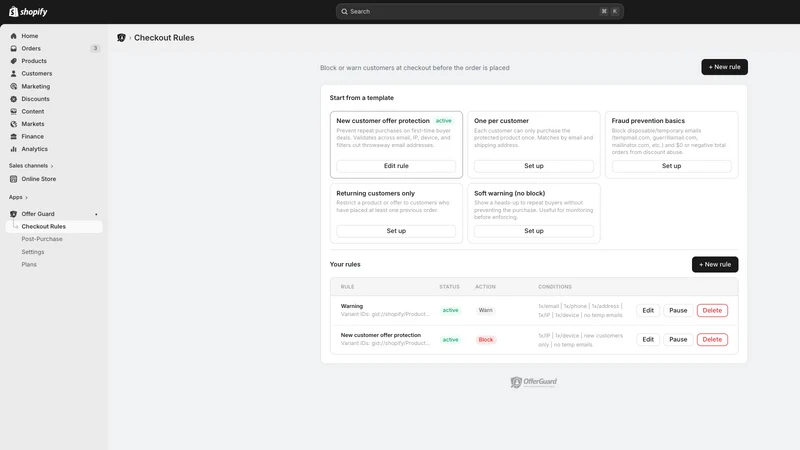 OfferGuard | Real new customer