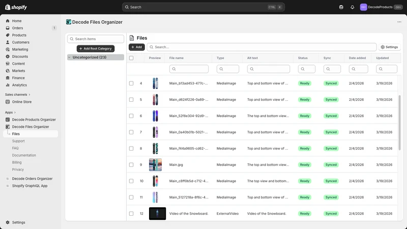 Decode Files Organizer
