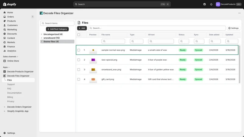 Decode Files Organizer