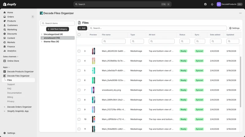 Decode Files Organizer