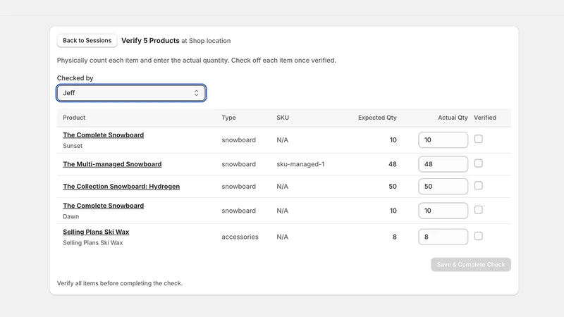 Stocktake ‑ Inventory Audits