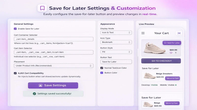 Sellify ‑ Wishlist & Compare