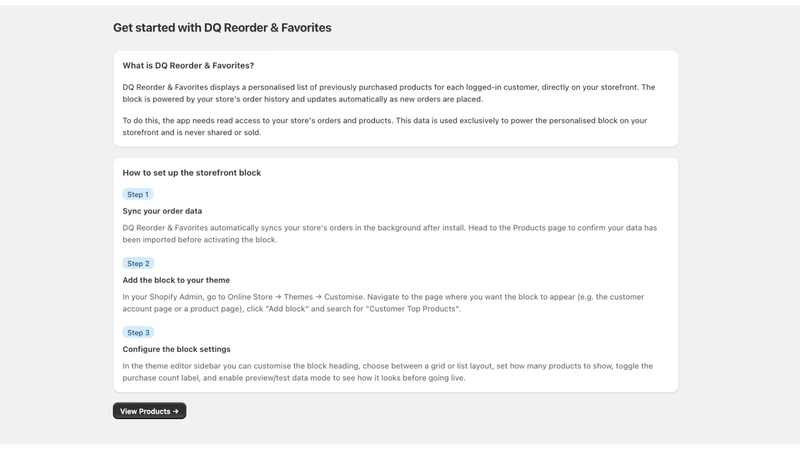 DQ Reorder & Favorites