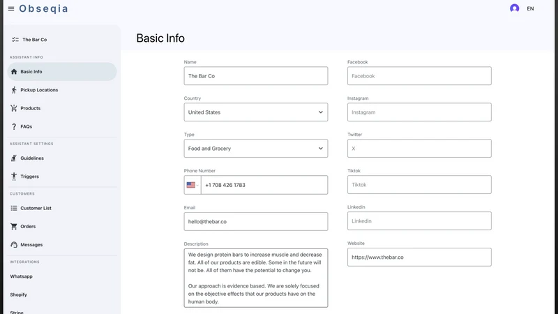 Obseqia Assistant