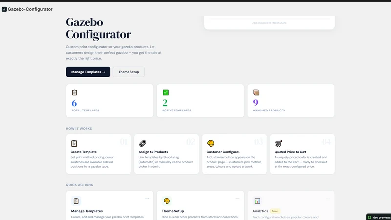 GazeboLab Product Configurator
