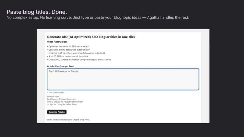 Agatha: AIO SEO Blog Generator