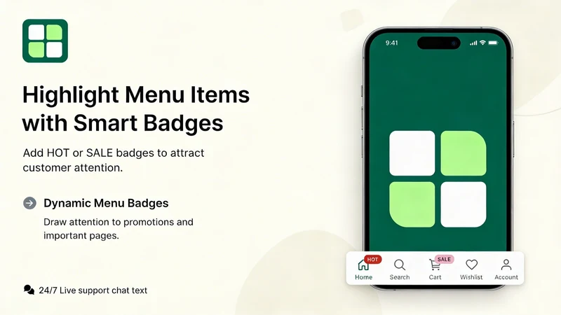 Easy Mobile Bottom Menu Bar