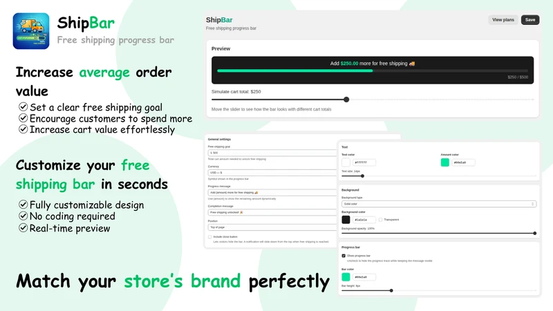 ShipBar ‑ Free Shipping Bar