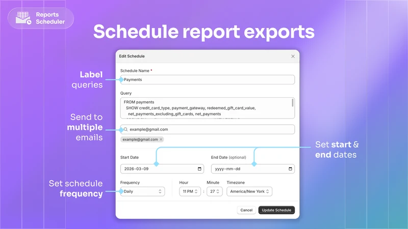 Native Reports Scheduler