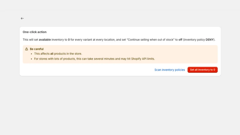 1Click Archive and Empty Stock
