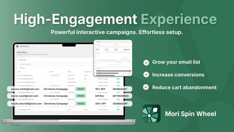 Mori Spin Wheel Email Popup