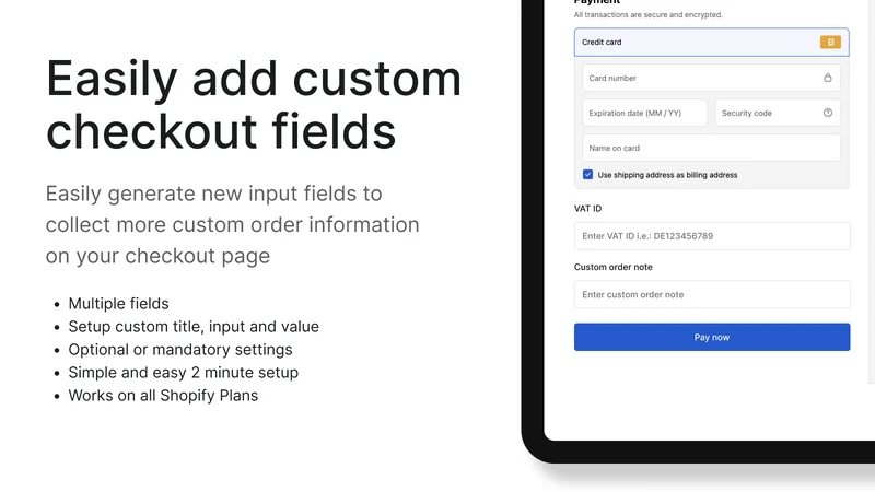 Custom Checkout Fields