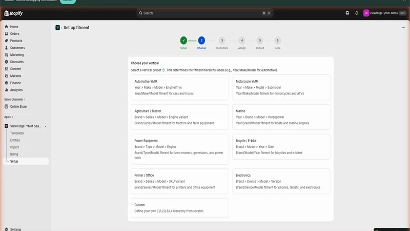 ViewForge: YMM Search & Filter