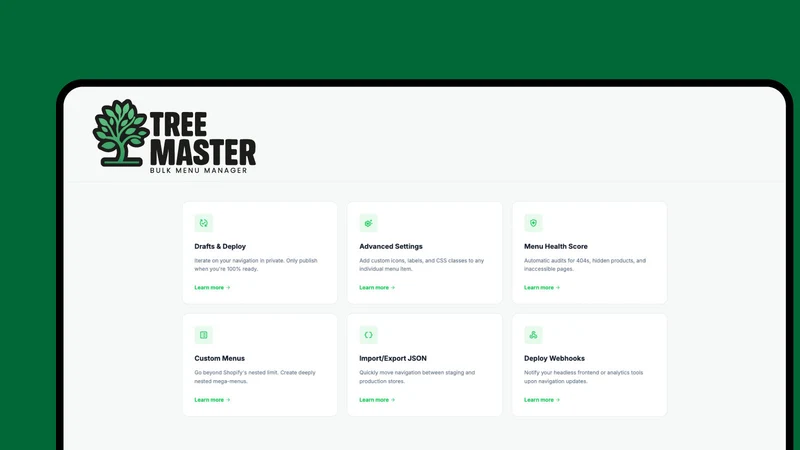 Tree Master ‑ Bulk Menus