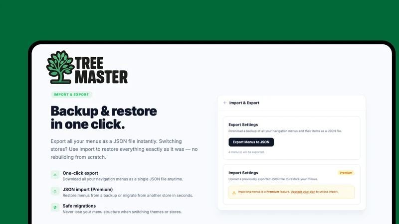 Tree Master ‑ Bulk Menus