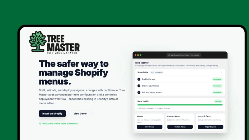 Tree Master ‑ Bulk Menus