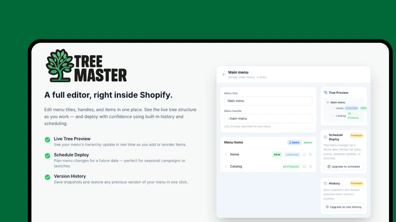 Tree Master ‑ Bulk Menus